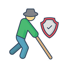 Elderly insurance :Vector Icon which can easily modify or edit