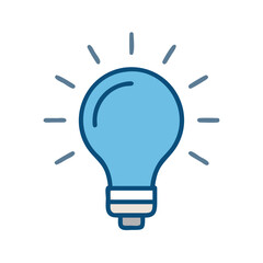 Stylized lightbulb on White Background symbolizing innovation or idea