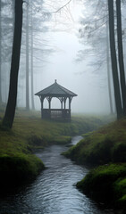 gazebo in the forest