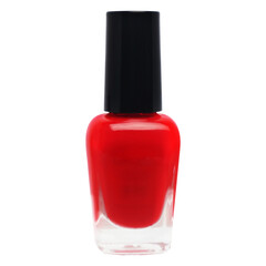 Red Nail Polish Bottle on transparent background png