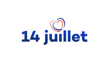 France Bastille Day 14 Juillet Celebration Patriotic Heart Logo