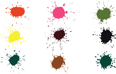 seamless pattern with red ink splashes, Red Ink Splatters and Blood Splatter Vector - Abstract Paint Spots and Grunge
