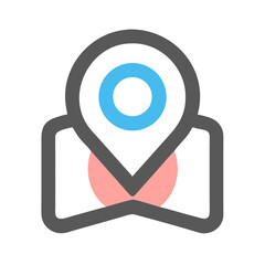 Minimalist location pin icon symbol with White Background