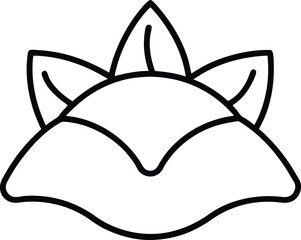 Mini Crab Rangoon Crispy Wonton Snack Line Art Vector Illustration