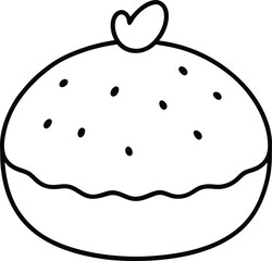 Mini Cranberry Scone Baked Breakfast Treat Line Art Vector Illustration