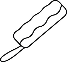 Mini French Toast Stick Breakfast Snack Drawing Line Art Vector Illustration