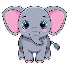 Fototapeta premium Cute Elephant Cartoon Vector Illustration Design For Kids