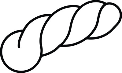 Mini Fried Dough Twist Sweet Carnival Treat Line Art Vector Illustration