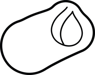 Mini Garlic Bread Slice Toasted Side Dish Sketch Line Art Vector Illustration