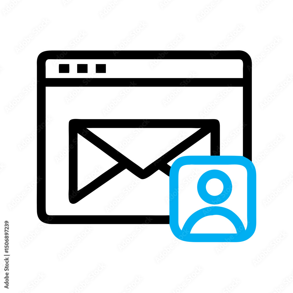Poster azure user profile icon on white background simple and modern