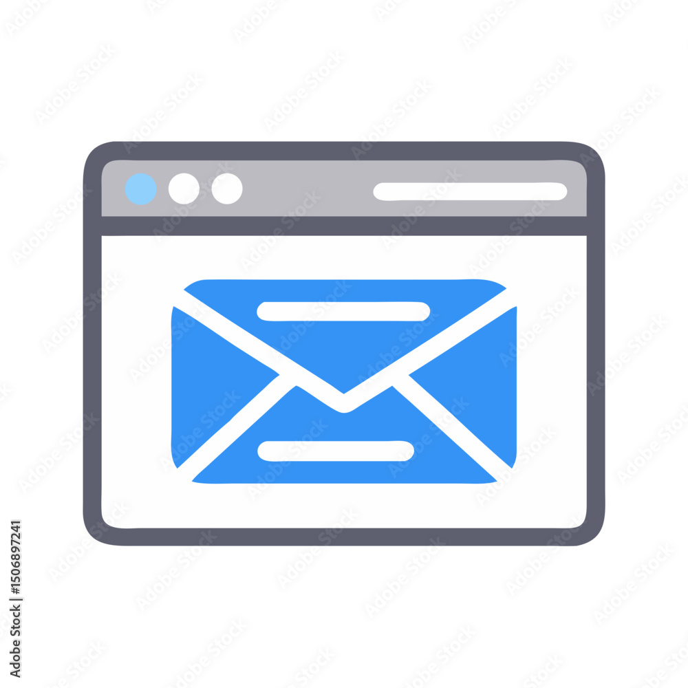 Poster email communication displayed in a minimalistic browser window graphic