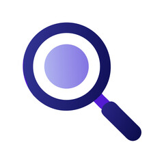 Blue magnifying glass on White Background search discovery concept