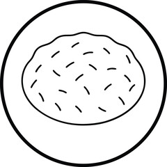 Mini Hash Brown Round Crispy Potato Bite Line Art Vector Illustration