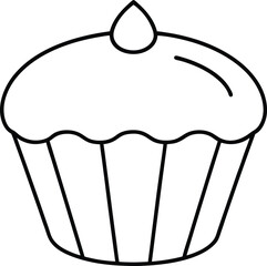 Mini Meatloaf Muffin Hearty Meal Portion Line Art Vector Illustration
