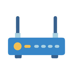 Flat design illustration of modern blue wireless router
