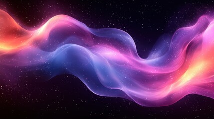 Colorful Abstract Wave Patterns with Glowing Light Effects