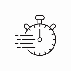 Fast time speed clock icon vector sign