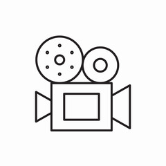 Video camera recording film icon vector sign