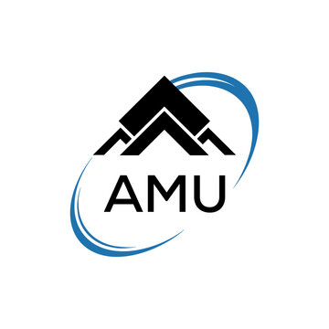 Initial AMU Letter Linked Logo for business and company identity. Modern AMU Letter Logo Vector Template with modern trendy golden logo.
