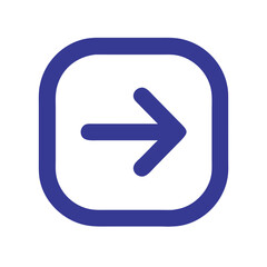Navy arrow inside a square on White Background graphic