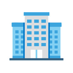 Flat vector office building on White Background graphic asset