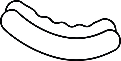 Mini Sausage Flatbread Savory Wrap Drawing Line Art Vector Illustration