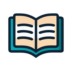 Open book vector graphic for education and knowledge concepts