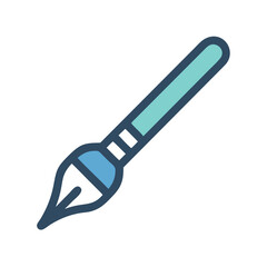 Stylized paint brush icon graphic on White Background