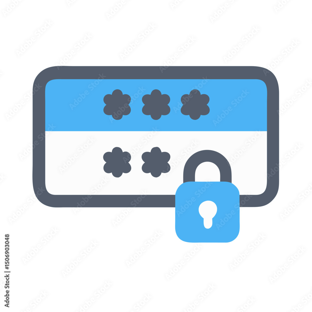 Poster protected password input interface icon flat modern vector