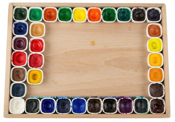 Isolated Watercolor Palette with Colorful Paints