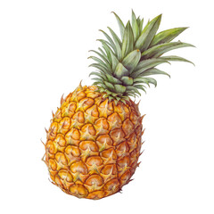 Fototapeta premium Healthy Whole Pineapple Fruit Isolated