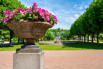 Porter garden (culture and recreation park) near the Smolny Cathedral in St. Petersburg