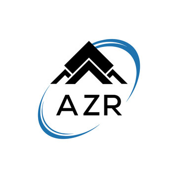 AZR Real Estate Logo with Stylized Roof and Dynamic Swirl &ndash; Vector Icon. AZR Letter Logo.
