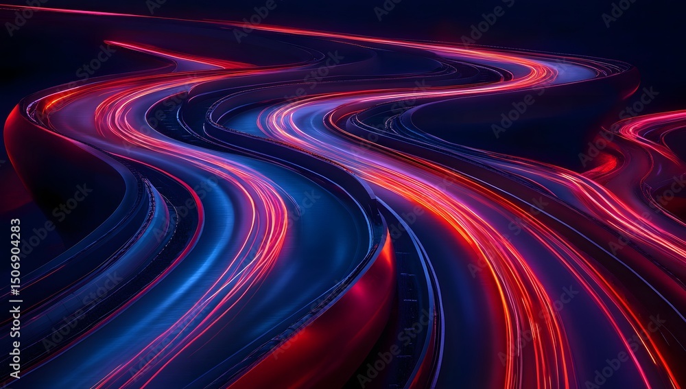 Aufkleber a highway made of glowing data streams, symbolizing the fast-moving world of big tech and digital ma