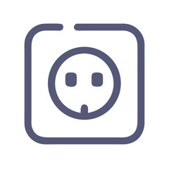 Modern flat vector icon of electric socket outlet
