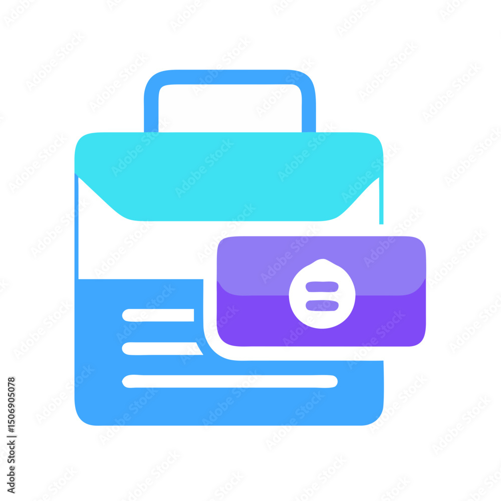 Poster flat design style icon of document folder