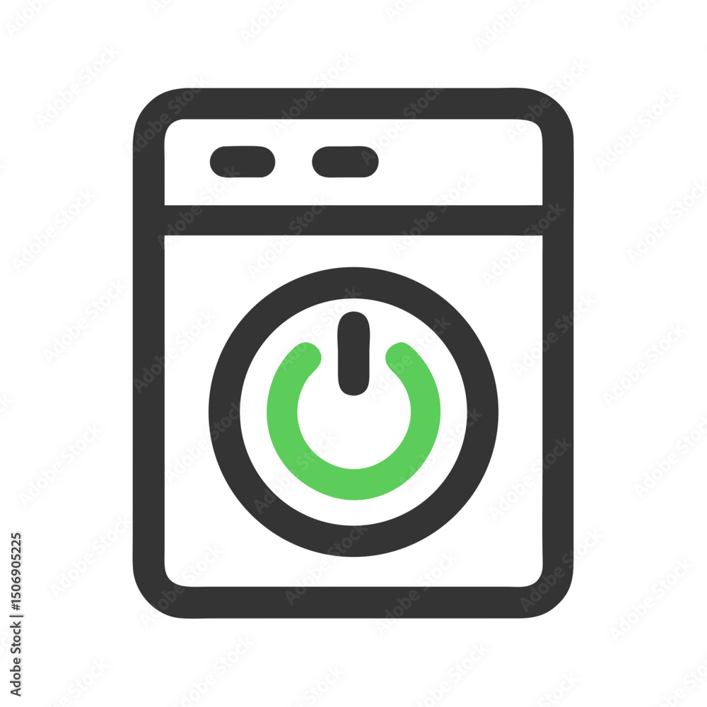 Poster modern flat style power button symbol with rounded edges