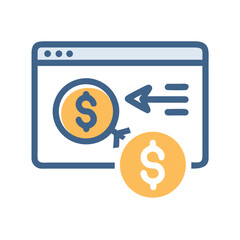 Online money transfer vector illustration, website interface concept