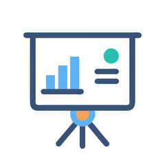 Simple chart on presentation board with statistics displayed