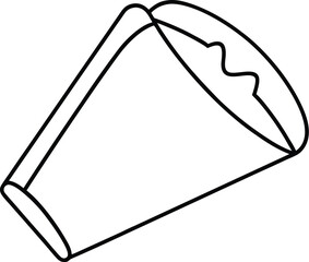 Pepperoni Pizza Pocket Cheesy Snack Roll Drawing Line Art Vector Illustration