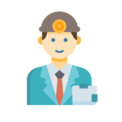 Illustration of a miner in uniform with hard hat