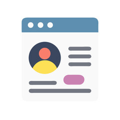 Simple user profile interface in browser window icon