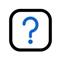 Blue question mark on a White Background minimalist design