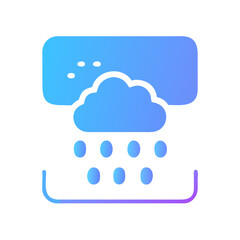 Gradient Rain Cloud Graphic on White Background Illustration