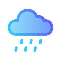 Stylized gradient rain cloud illustration against a White Background