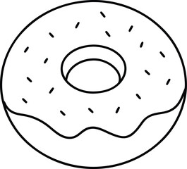 Raspberry Filled Donut Vector Line Art for Bakery Products, Menus, and Dessert Art