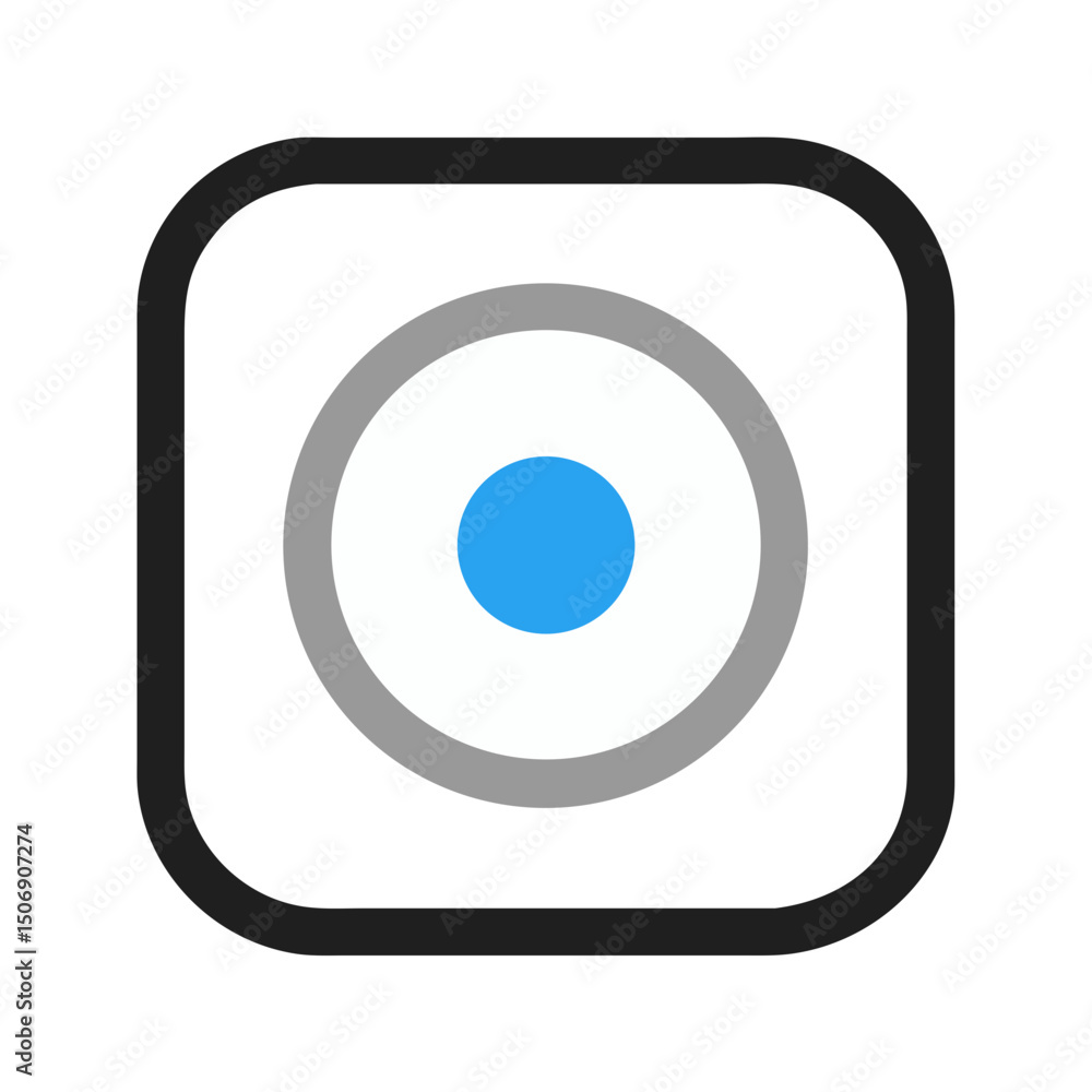 Poster abstract flat design icon with rounded square and circle