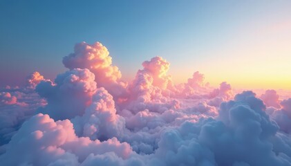 Subtle gradient sky, clouds seamlessly looping , soft, open