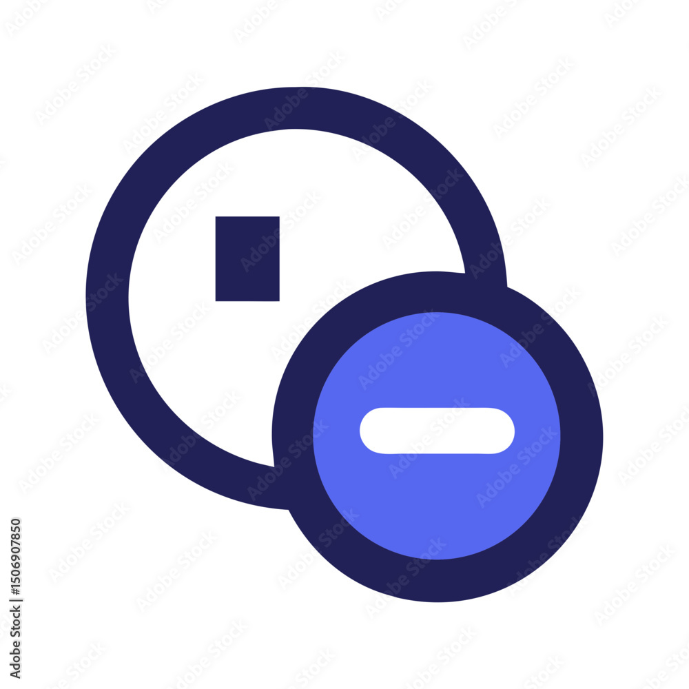 Poster abstract flat icon composition showing data addition or subtraction