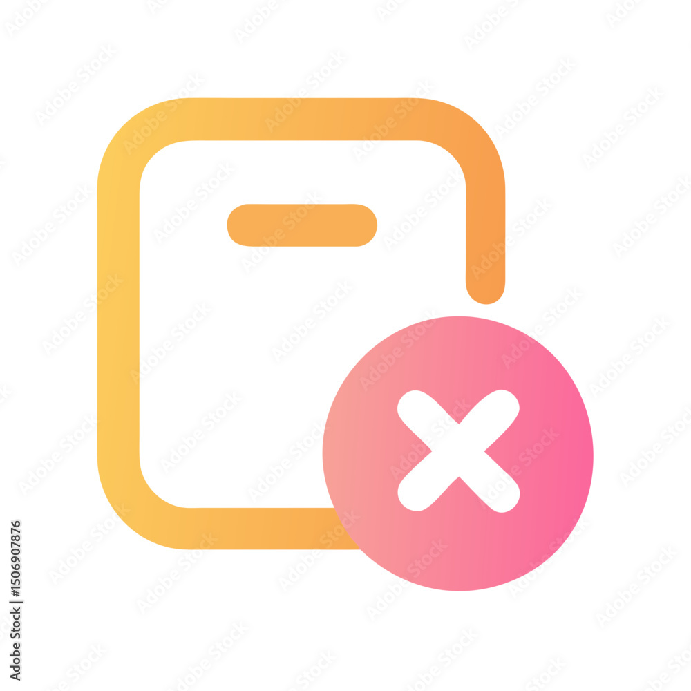 Poster delete or remove file icon with cross symbol design